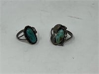 2 Rings - 1 Marked Sterling 6.7 Grams Total Weight