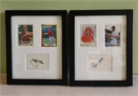 Framed Cards and Signatures Ozzie Smith and John