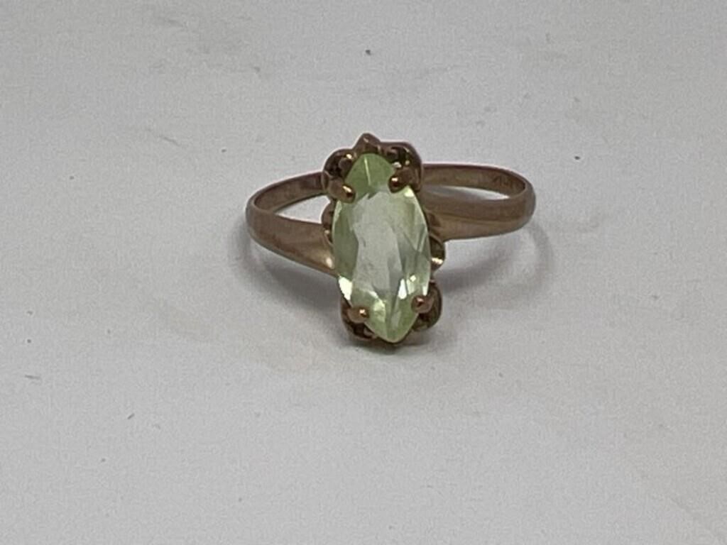Ring Marked 10K with Stone 2.1 Grams Total Weight