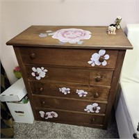 Wood 5 Drawer Dresser, 4 Shelf Stand and Corner