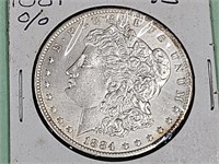 1884 O / O Morgan Silver Dollar Coin