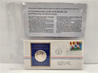 1974 First Day Cover w/ Sterling Silver Proof Meda