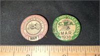 1938 and 1947 Buttons