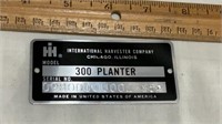 IH VIN Planter Number Plate
