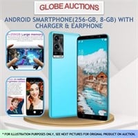 ANDROID SMARTPHONE(256GB,8GB)W/ CHARGER & EARPHONE