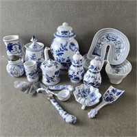 Collection of "Blue Onion" China Pieces Including