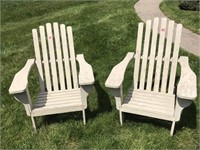 2 Wooden Porch Adirondack Chairs