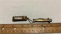 Vintage Keychain Harmonica, pocket knife