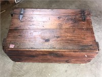 Vintage Wooden Crate W/ Hinged Lid