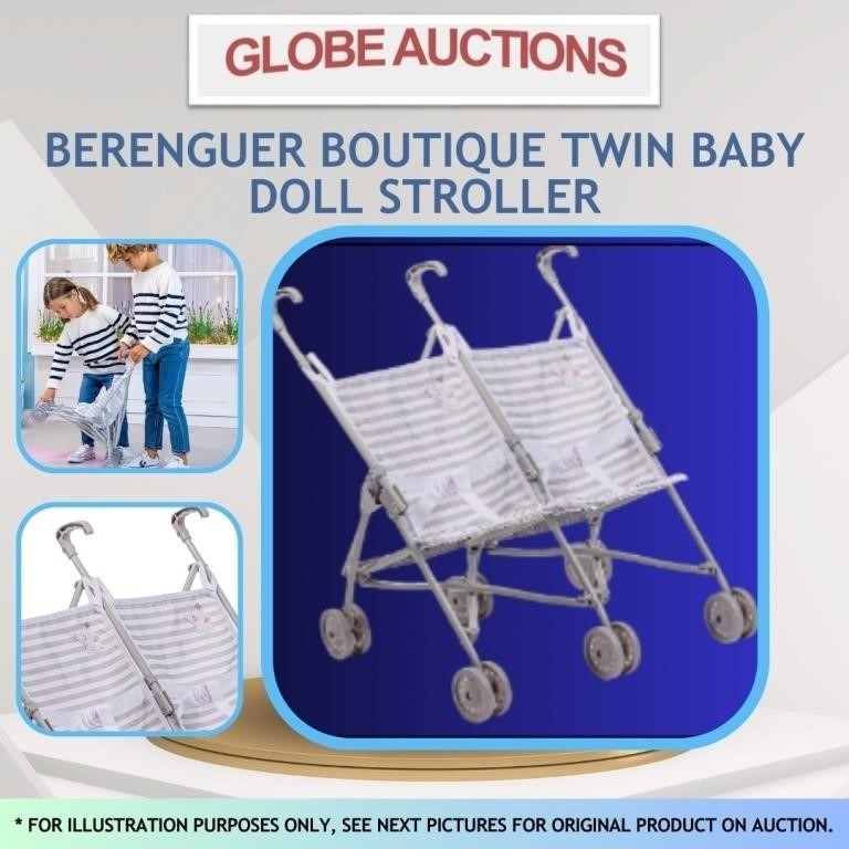 BERENGUER BOUTIQUE TWIN BABY DOLL STROLLER