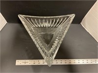 Heavy glass triangle dish