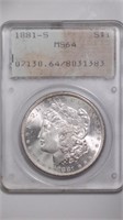 1881-S Morgan Silver $1 PCGS MS64