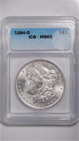 1884-O Morgan Silver $1 ICG MS65