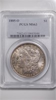 1885-O Morgan Silver $1 PCGS MS63