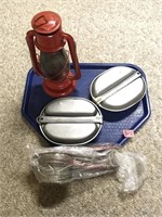 Vintage Potato/Rice Press, Mess Kits, Lantern