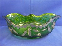 Green Glass Fruit Bowl