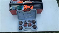 Tool Box with Screwdrivers Zip Ties and Drum