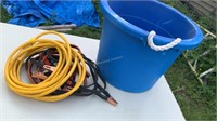 Large plastic Tub, 25’ heavy duty extension cord