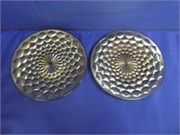 (2) Westmoreland Fish Scale Carnival Glass Plates