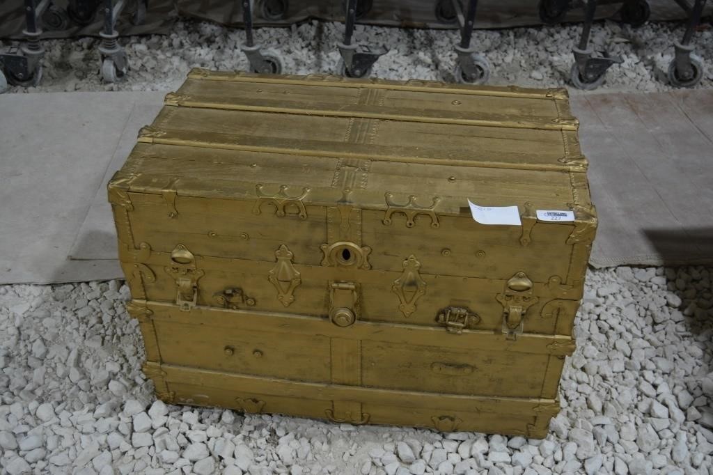 Gold Painted Wooden Chest