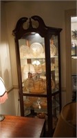 Vintage Lighted Curio Cabinet