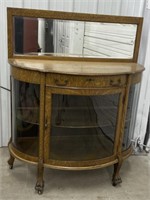 (U) Rounded Glass 2-Tier Buffet Table/Curio
