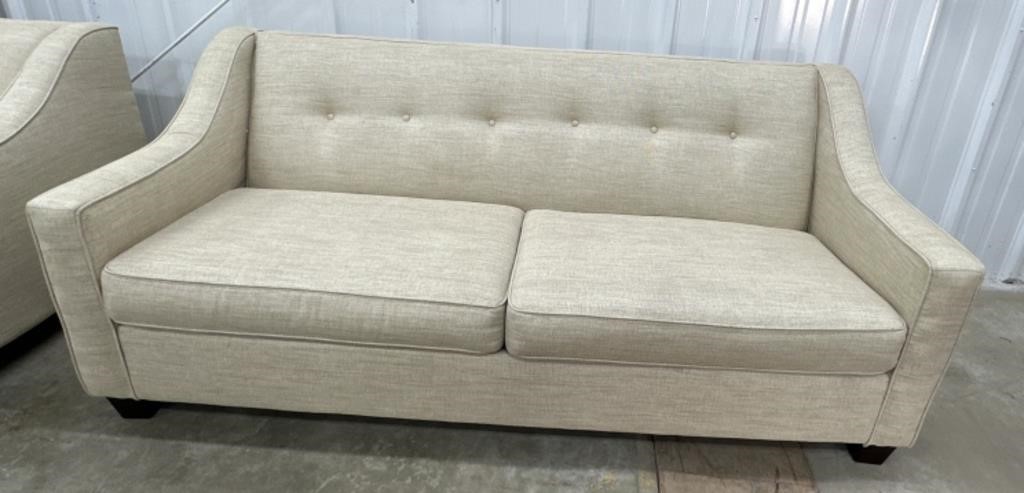 (MC) Tweed-Like Fabric Mid-Century Sofa Bed With