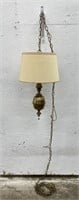 (II) Brass Double Bulb Hanging Lamp 28’’