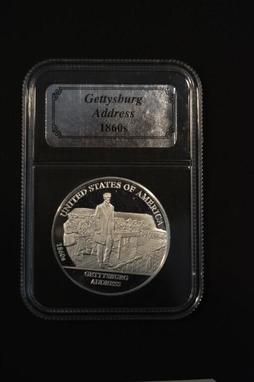 1 Troy Ounce Silver " Gettysburg Address 1860s"