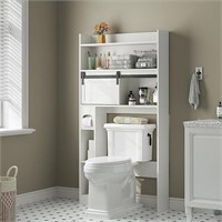 Over The Toilet Storage Cabinet, 6-Tier White