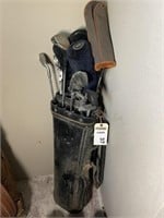 Set of golf clubs with bag