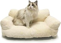 Plaid Pet Couch Sofa Bed  Washable (Ivory)