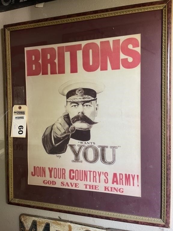 Britain's "Join Your County's Army" framed poster