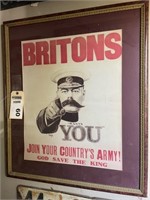 Britain's "Join Your County's Army" framed poster