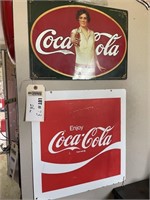 (2) Coca-Cola decorator signs, 16x17 & 16x11