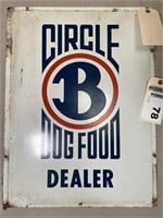Circle B Dog Food Dealer sign 18Wx24T  SST