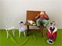 Goebel Hummel 14” Doll, Doll Chairs ++