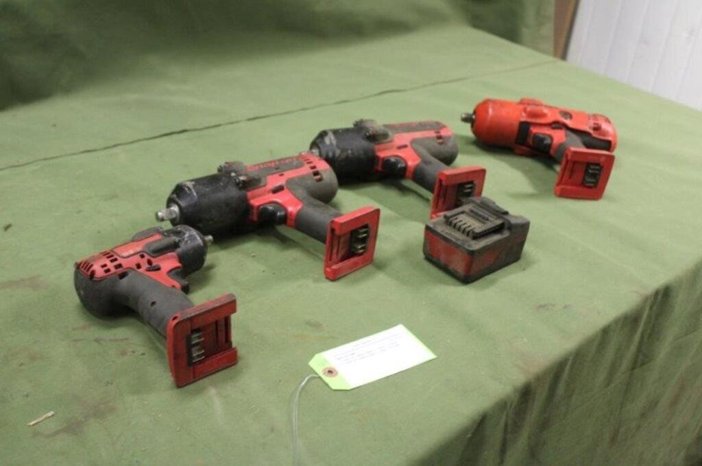 (4) Snap On Cordless Impact,(1) Battery All Work