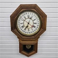 Antique Gilbert Clock Co. Admiral Wall Clock w/Key