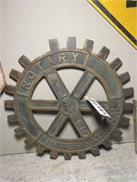 Brass cast rotary international sign, 30"