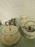 TEA  POT , CREAMER , COOLING CANTHER & GOOD TRAY