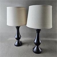 Pair of Decorative table Lamps w/USB Plug in Base