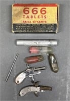 2 - Vintage Watch Fob BP Miniature Pistols