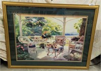 FRAMED AND MATTED PATIO SCENE LARGE