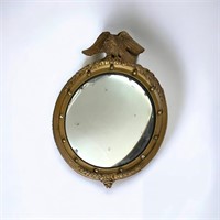 Vintage Convex Eagle Mirror Shows Wear