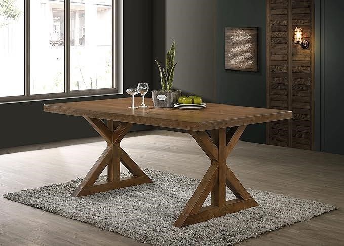 Roundhill Furniture Wood Trestle Dining Table*
