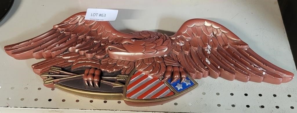 CERAMIC PATRIOT EAGLE HANGING WALL DECOR