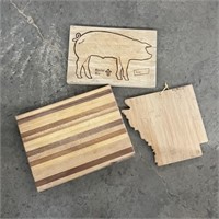 Trio of Cutting Boards Hog, State of Arkansas +