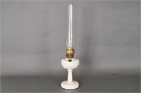 Vintage Aladdin Milk Glass & Brass Oil Lamps
