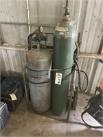 Torch set with oxygen & propane bottles & more